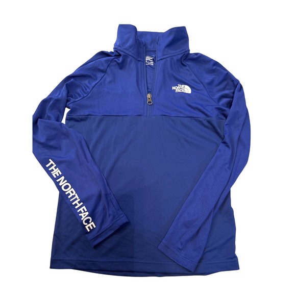 THE NORTH FACE Flash‎ Dry 1/4 Zip Blue Activewear Running Shirts Boy's Size M - Picture 1 of 6